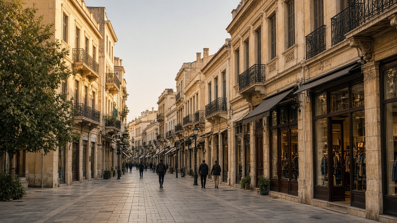 Πεζόδρομος στην κεντρική Αθήνα κοντά στο Salanela